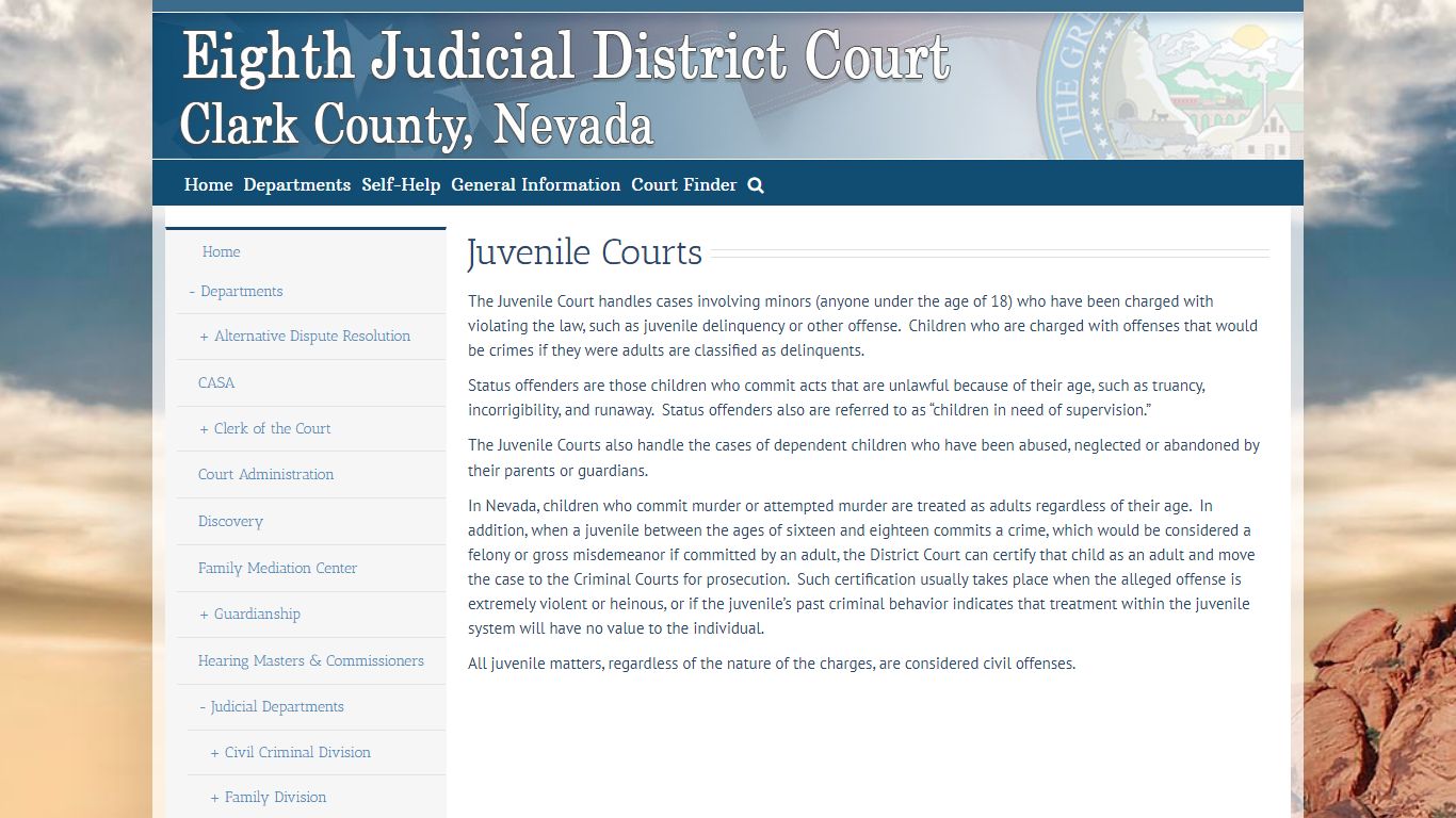 Juvenile – Eighth Judicial District Court